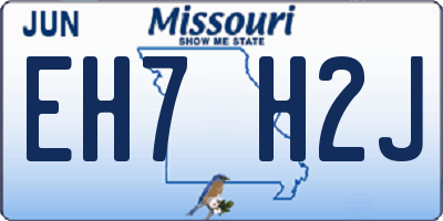 MO license plate EH7H2J