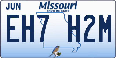 MO license plate EH7H2M