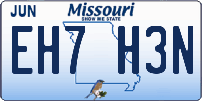 MO license plate EH7H3N