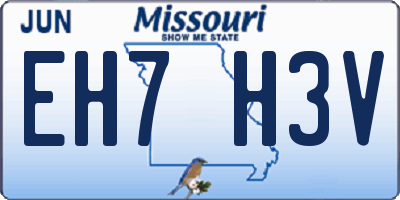 MO license plate EH7H3V