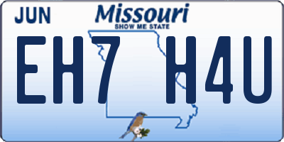 MO license plate EH7H4U