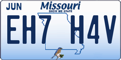 MO license plate EH7H4V