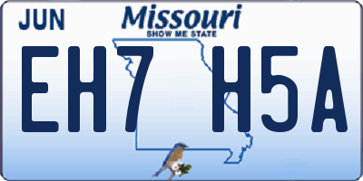 MO license plate EH7H5A