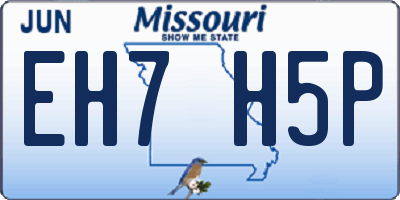 MO license plate EH7H5P