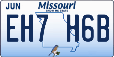 MO license plate EH7H6B