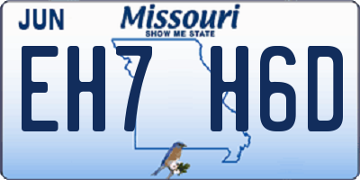 MO license plate EH7H6D