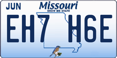 MO license plate EH7H6E