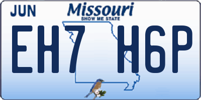 MO license plate EH7H6P