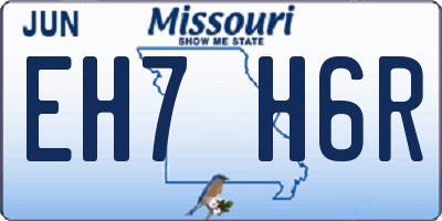 MO license plate EH7H6R