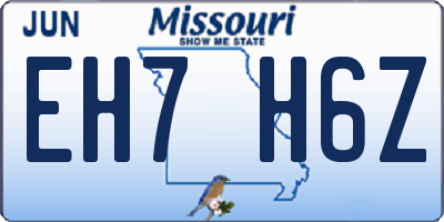 MO license plate EH7H6Z