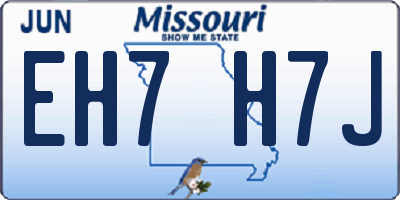 MO license plate EH7H7J
