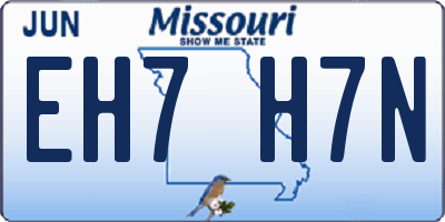 MO license plate EH7H7N