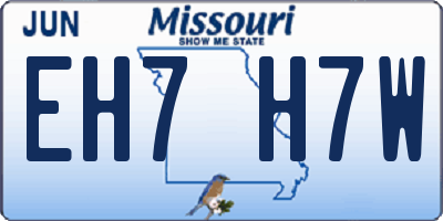 MO license plate EH7H7W
