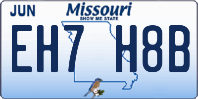 MO license plate EH7H8B