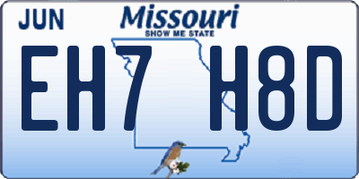 MO license plate EH7H8D