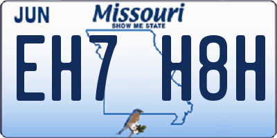 MO license plate EH7H8H