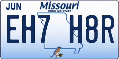 MO license plate EH7H8R