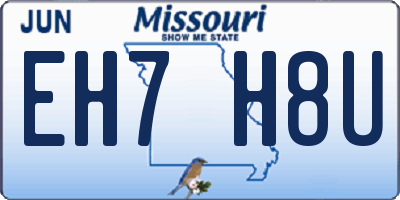 MO license plate EH7H8U
