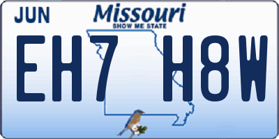 MO license plate EH7H8W