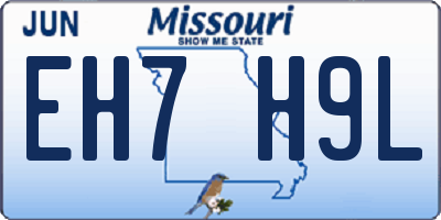MO license plate EH7H9L