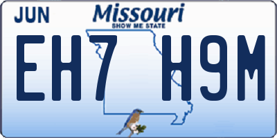 MO license plate EH7H9M