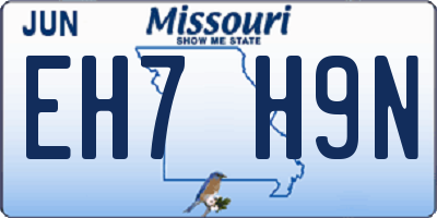 MO license plate EH7H9N