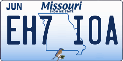 MO license plate EH7I0A