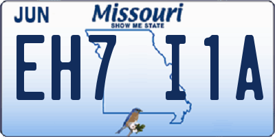 MO license plate EH7I1A