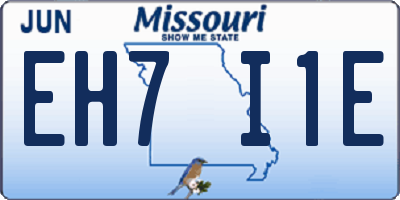 MO license plate EH7I1E