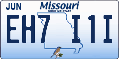MO license plate EH7I1I