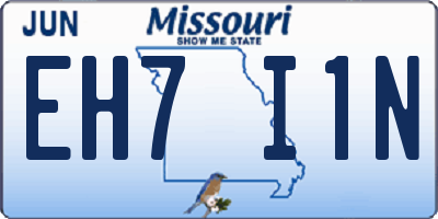 MO license plate EH7I1N