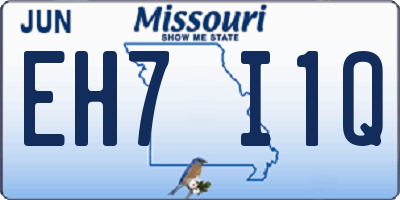 MO license plate EH7I1Q