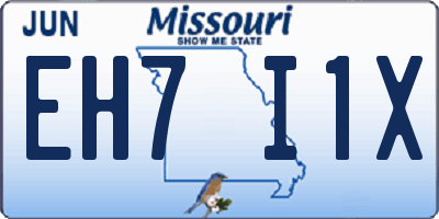 MO license plate EH7I1X