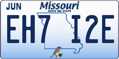 MO license plate EH7I2E