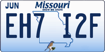MO license plate EH7I2F