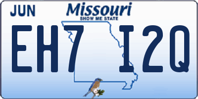 MO license plate EH7I2Q