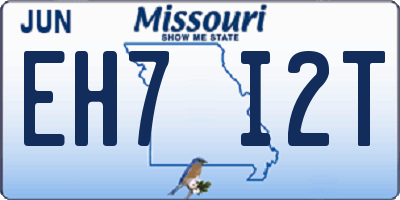 MO license plate EH7I2T