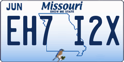 MO license plate EH7I2X