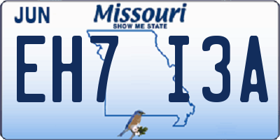 MO license plate EH7I3A