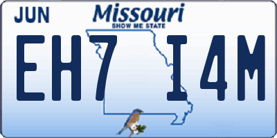 MO license plate EH7I4M
