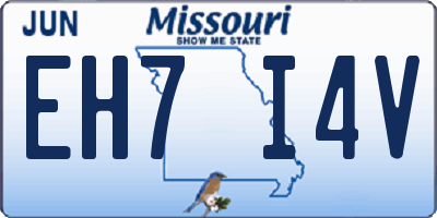 MO license plate EH7I4V