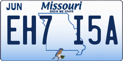 MO license plate EH7I5A