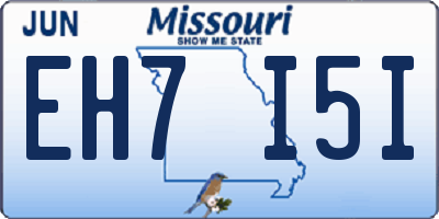 MO license plate EH7I5I