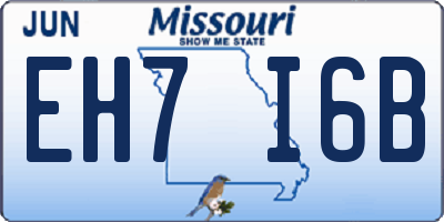 MO license plate EH7I6B