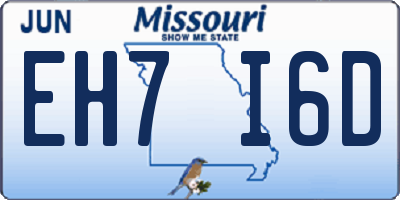 MO license plate EH7I6D