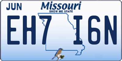 MO license plate EH7I6N