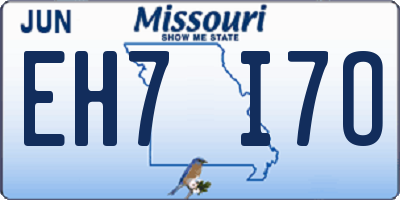 MO license plate EH7I7O