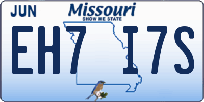 MO license plate EH7I7S
