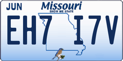 MO license plate EH7I7V