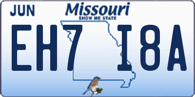 MO license plate EH7I8A